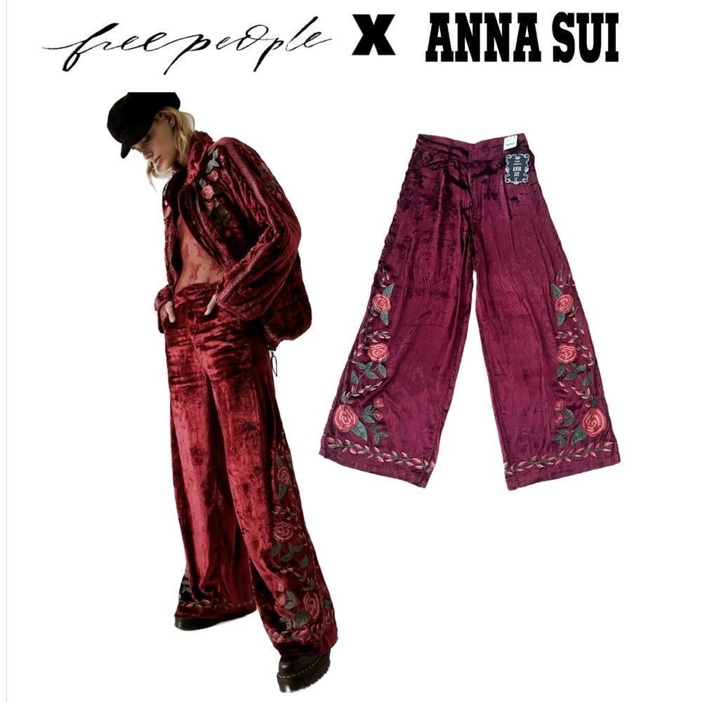 Free People x Anna Sui Rose Garden Pants Size 4 NWT